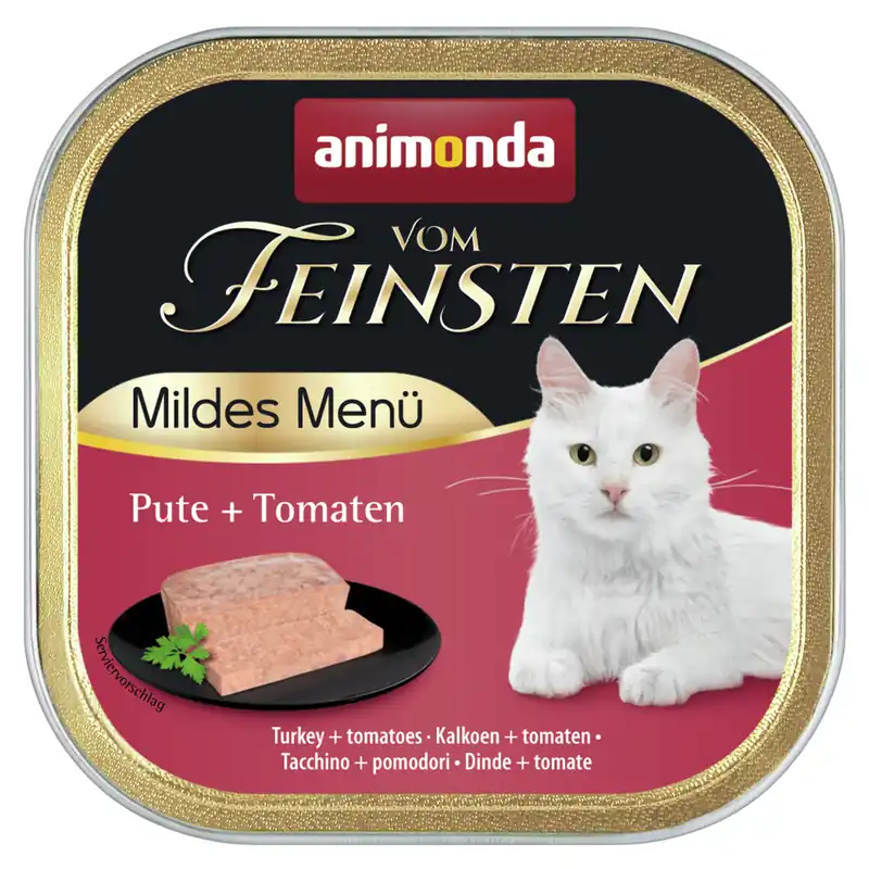 animonda Vom Feinsten Mildes Menü Pute + Tomaten 100g Schale Katzennassfutter Sale